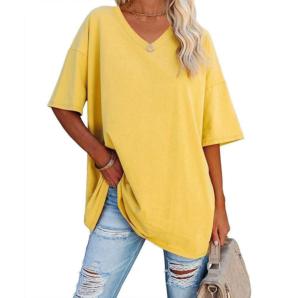 Last Day Sale 49%-Women's Casual Loose V-neck T-shirt