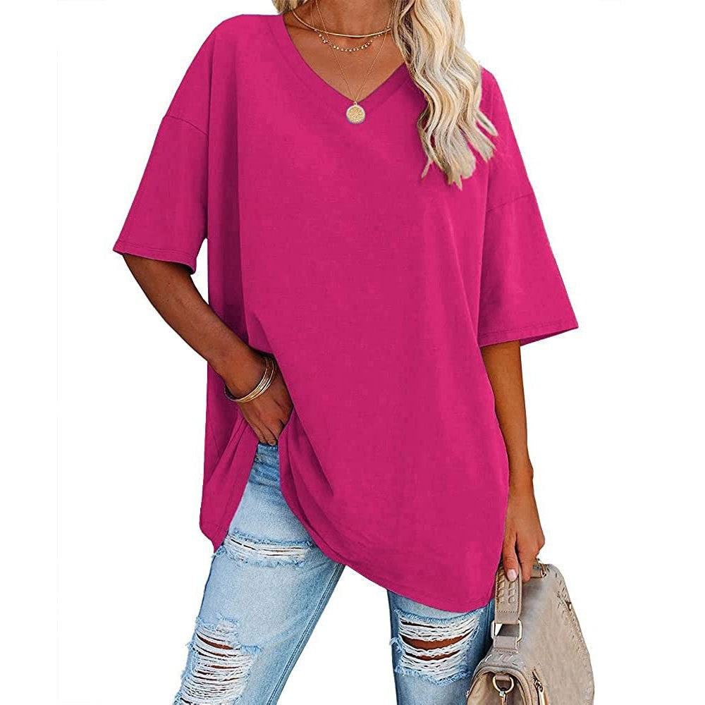 Last Day Sale 49%-Women's Casual Loose V-neck T-shirt