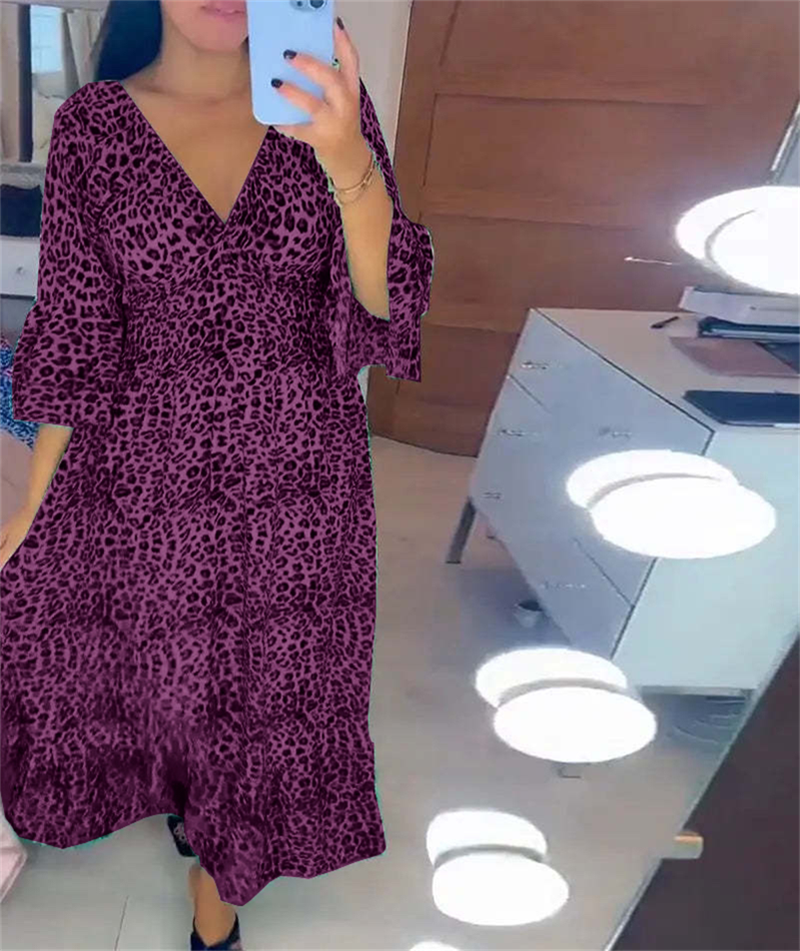 🔥LAST DAY SALE 49% OFF🔥Women's Cotton Wrap Dress with leopard pattern