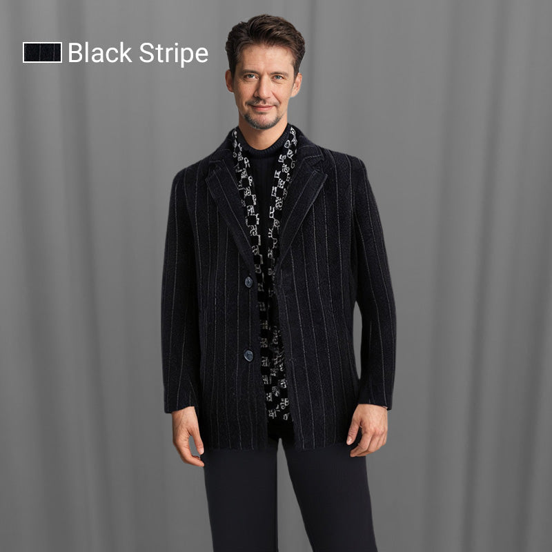 ✅Free Shipping✈️Men’s Stylish Notched Lapel Winter Tweed Jacket with White Duck Down Lining