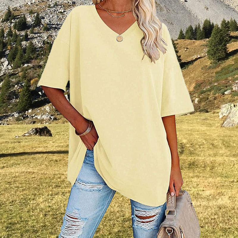 Last Day Sale 49%-Women's Casual Loose V-neck T-shirt