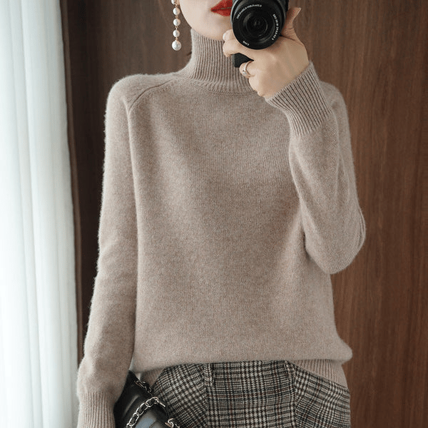 🔥Last Day Sale 49%🔥Women's Solid Turtleneck Knit Sweater