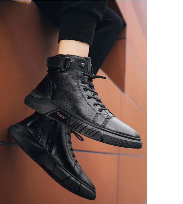 High quality high boots leather shoes【Free Shipping】