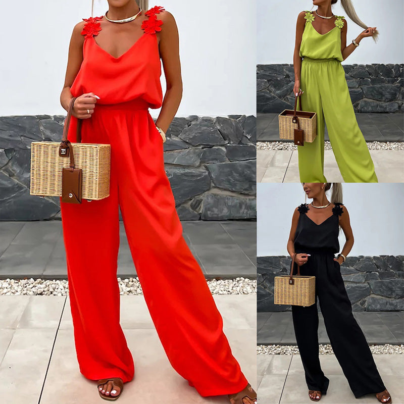 🔥New Products Hot Sale🔥Women's Sleeveless Wide Leg Jumpsuit