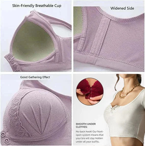 🔥Big Sale 50% OFF🔥Front Button Breathable Skin-Friendly Cotton Bra🎁