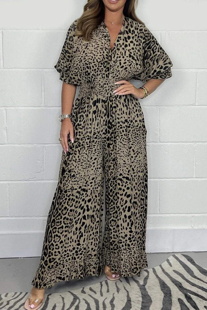 🔥Last Day Sale 50%🔥Leopard Print Casual Loose Jumpsuit👗