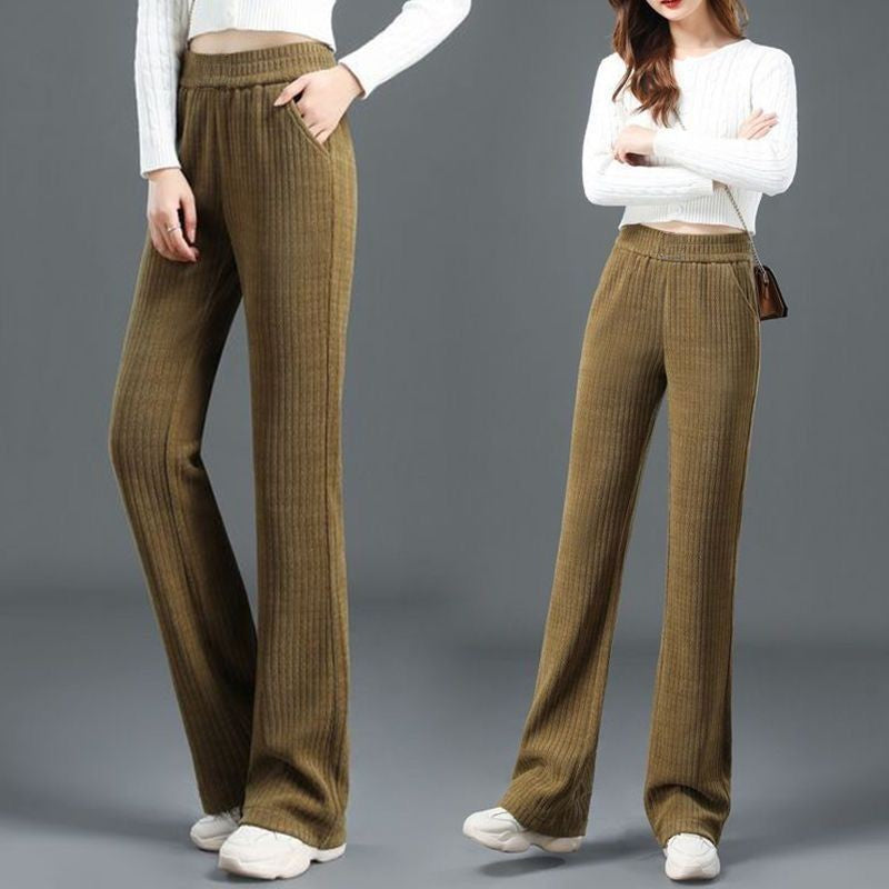 Women's Versatile Simple Stretch Elastic Waist Loose Wide Leg Pants