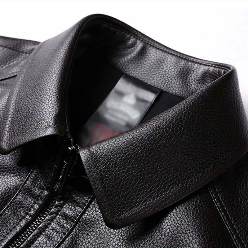 Men's Windproof Warm Leather Jacket