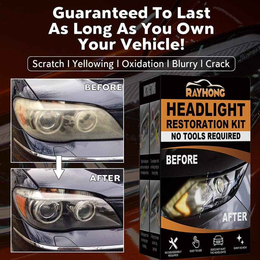 (BUY 3 GET 2 FREE) Automotive Headlight Lens Decontamination and Brightening Repair Kit