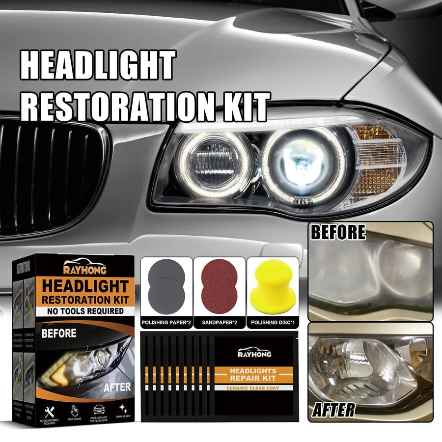 (BUY 3 GET 2 FREE) Automotive Headlight Lens Decontamination and Brightening Repair Kit