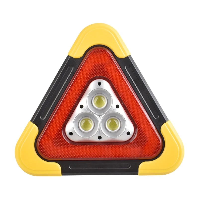 2-IN-1 Solar Emergency Triangle Warning Light at the Roadside