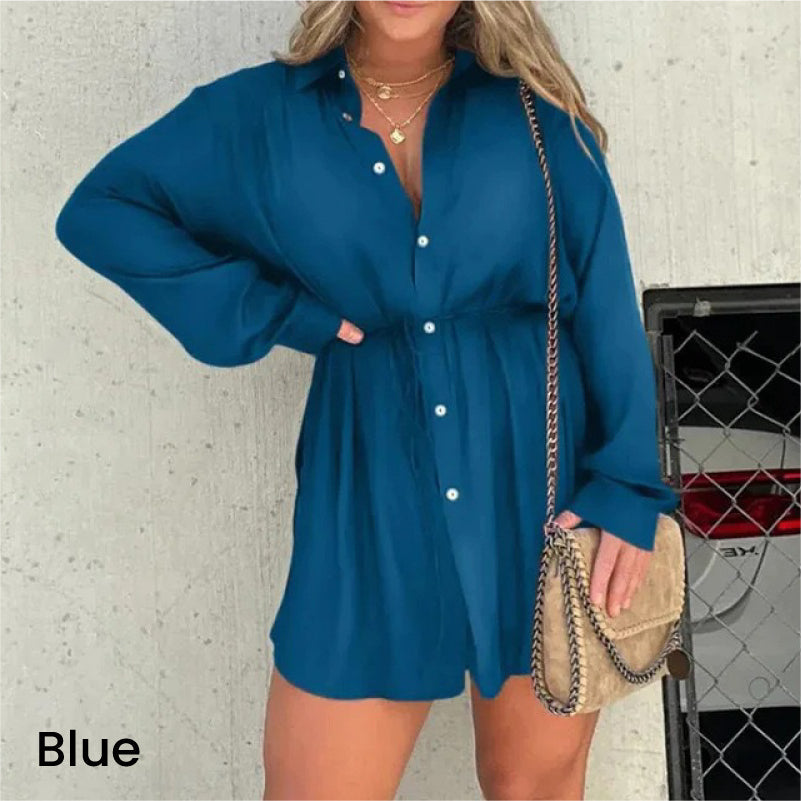 2024 New Year Hot Sale🔥Women's Solid Color Long Sleeve Shirt Suit