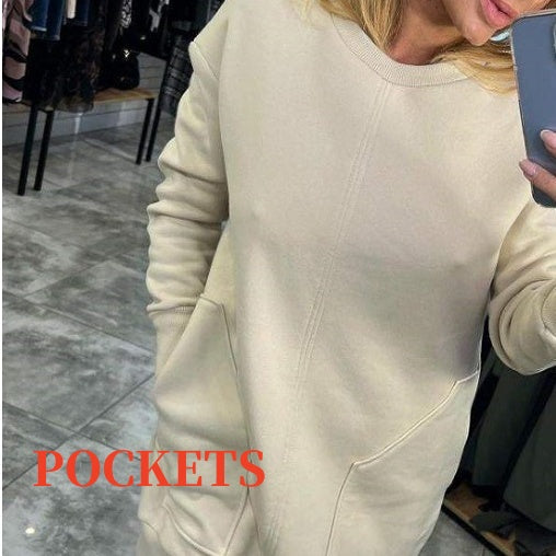 💃Seasonal Specials💃Women's Round Neck Long Sleeve Sweater Dress