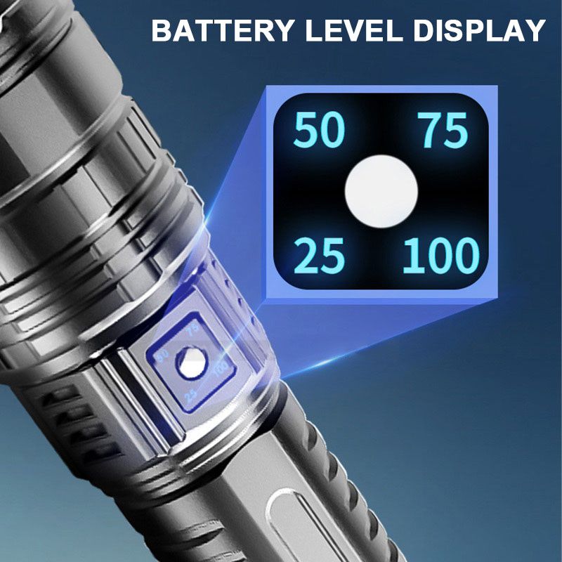 🎅Hot Winter Sale Limited Time Half Price-🔦 Multi-functional White Light Laser Telescopic Zoom Tactical Flashlight