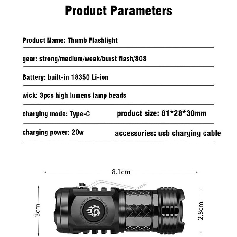 Three-Eyed Monster Mini Flash Super Power Flashlight