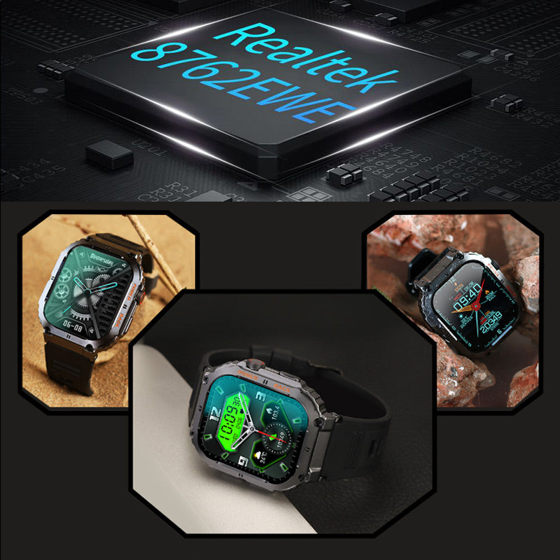 Waterproof Tactical Fitness Bluetooth Smartwatch