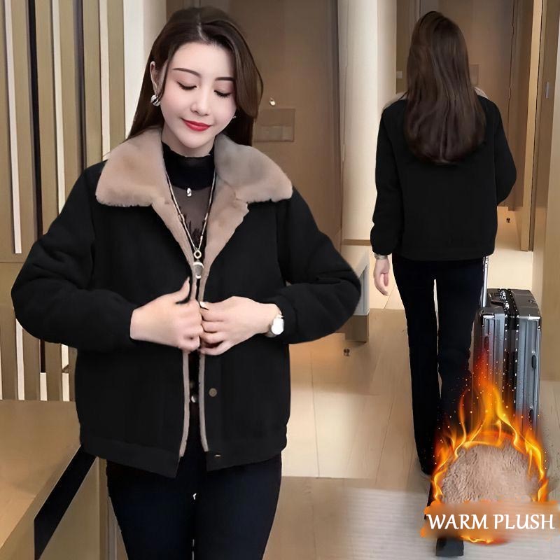 ✨Stylish Fleece-Lined Parka🥰Women's Short Winter Must-Have Loose Warm Jacket❄️