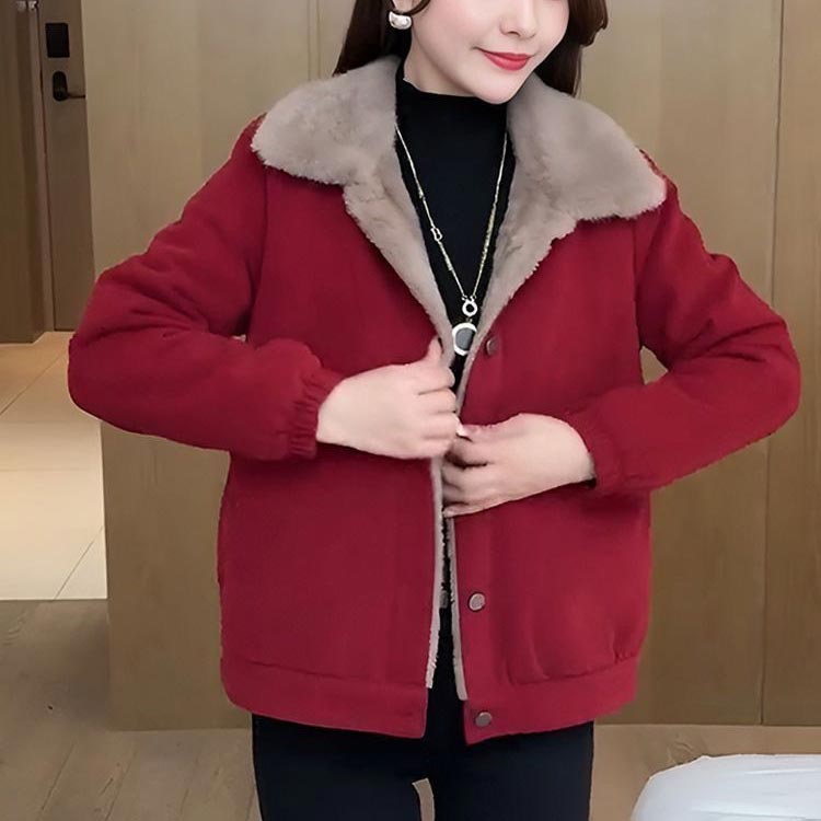 ✨Stylish Fleece-Lined Parka🥰Women's Short Winter Must-Have Loose Warm Jacket❄️