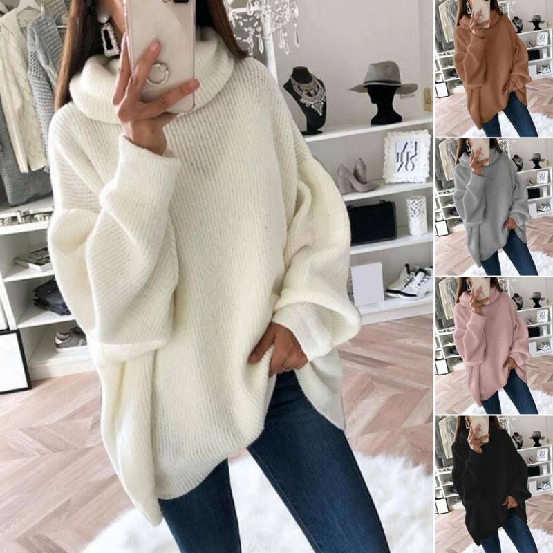 🔥Limited Time 50% OFF🔥Women’s Oversized Turtleneck Solid Color Knit Sweater