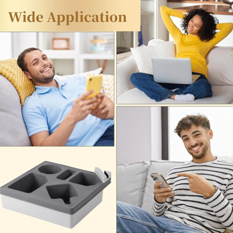 Couch Cup Holder Tray with Phone Stand