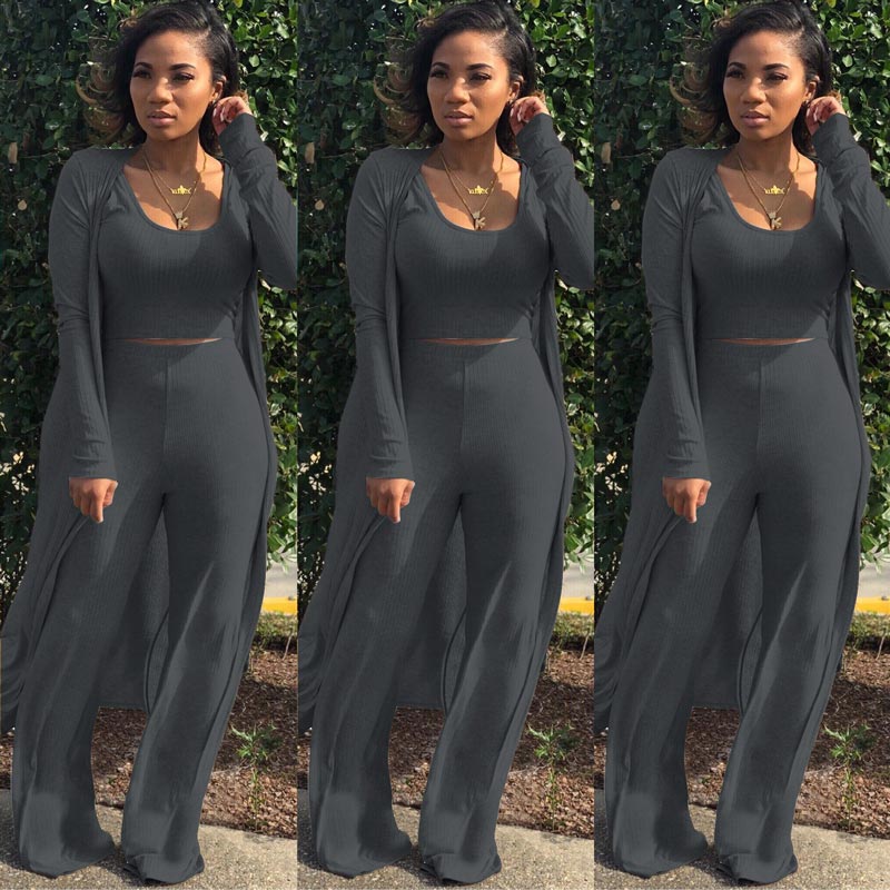 🔥Early Black Friday Sale:50% OFF🔥Women’s Stretch Knitted Tank Top High-waist Leggings and Long Cardigan 3-piece Set