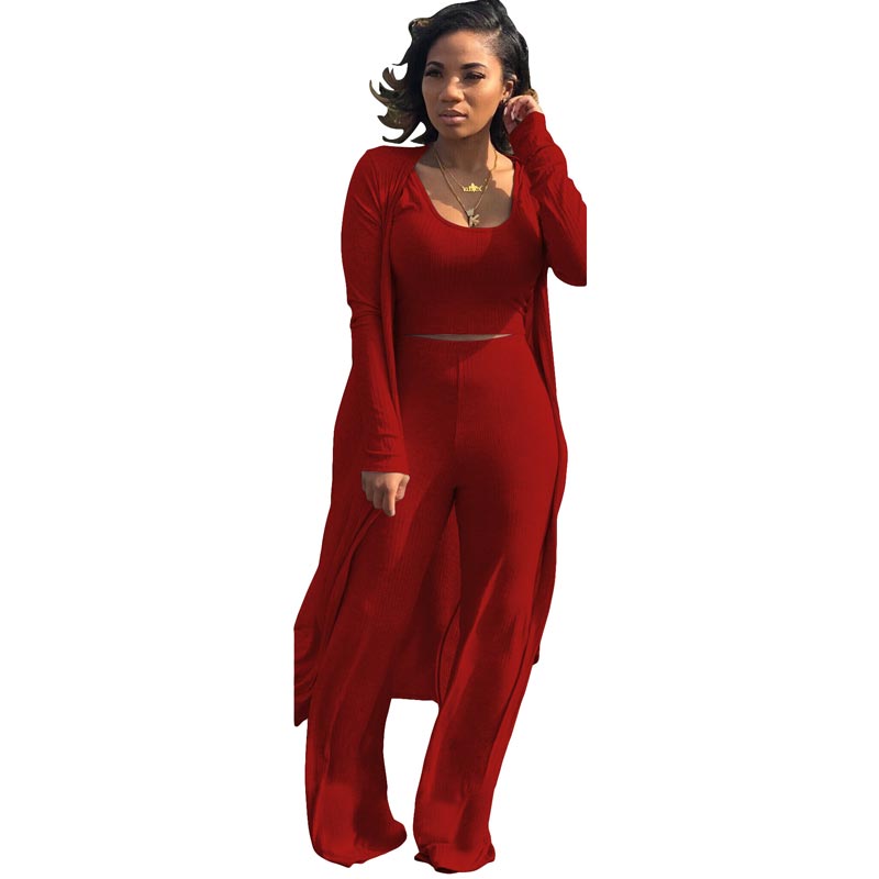 🔥Early Black Friday Sale:50% OFF🔥Women’s Stretch Knitted Tank Top High-waist Leggings and Long Cardigan 3-piece Set