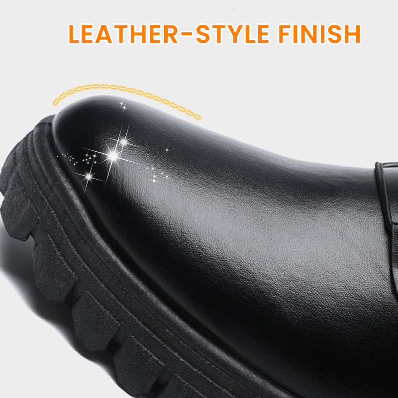 Men's Winter Insulated Leather-Style Shoes with Plush Lining