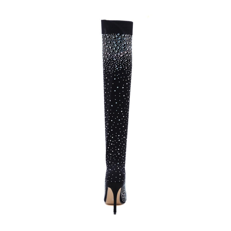 🎅Christmas Sale 50%OFF -🎁Women’s Sparkly Faux Diamonds Over-the-Knee Boots👠