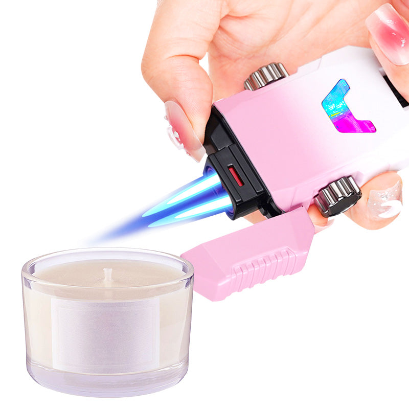 🎅Xmas Sales - 50% OFF🎄 Cool Decompression Gyro Double Straight Punch Lighter