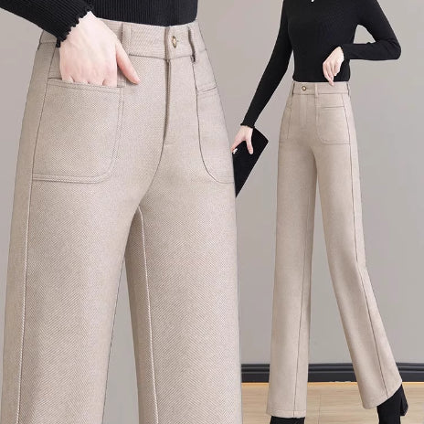 [Gift For Her] Women's High Waisted Thermal Straight Leg Pants