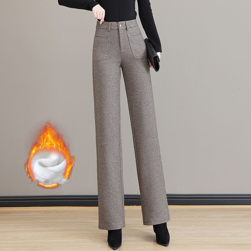 [Gift For Her] Women's High Waisted Thermal Straight Leg Pants