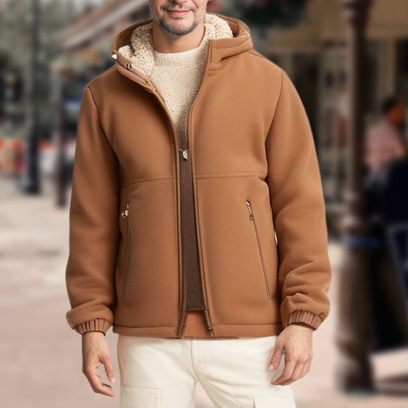 Men's Casual Warm Zip Up Hoodie Jacket