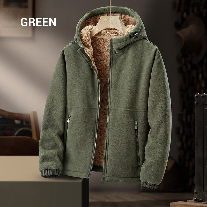 Men's Casual Warm Zip Up Hoodie Jacket