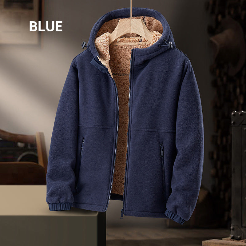 Men's Casual Warm Zip Up Hoodie Jacket