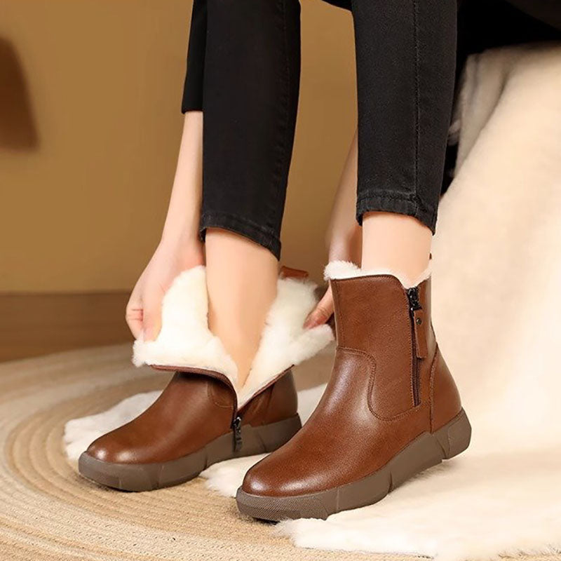 Women's Winter Plush-Lined Soft Ankle Boots