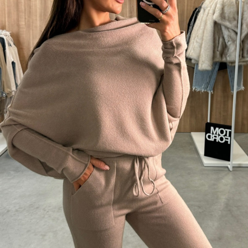 Women's Solid Color Casual Off-Shoulder 2 Piece Set