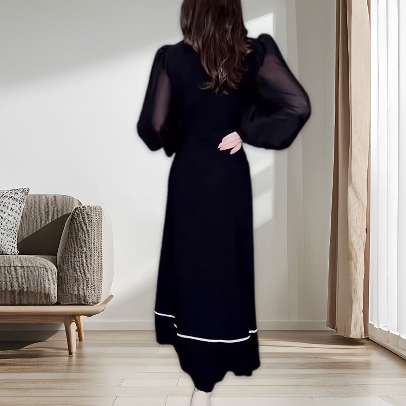 🎉🎉Christmas Sale 🎄❄️ Women’s Temperament Half-turtleneck Maxi Dress with Pockets‼️