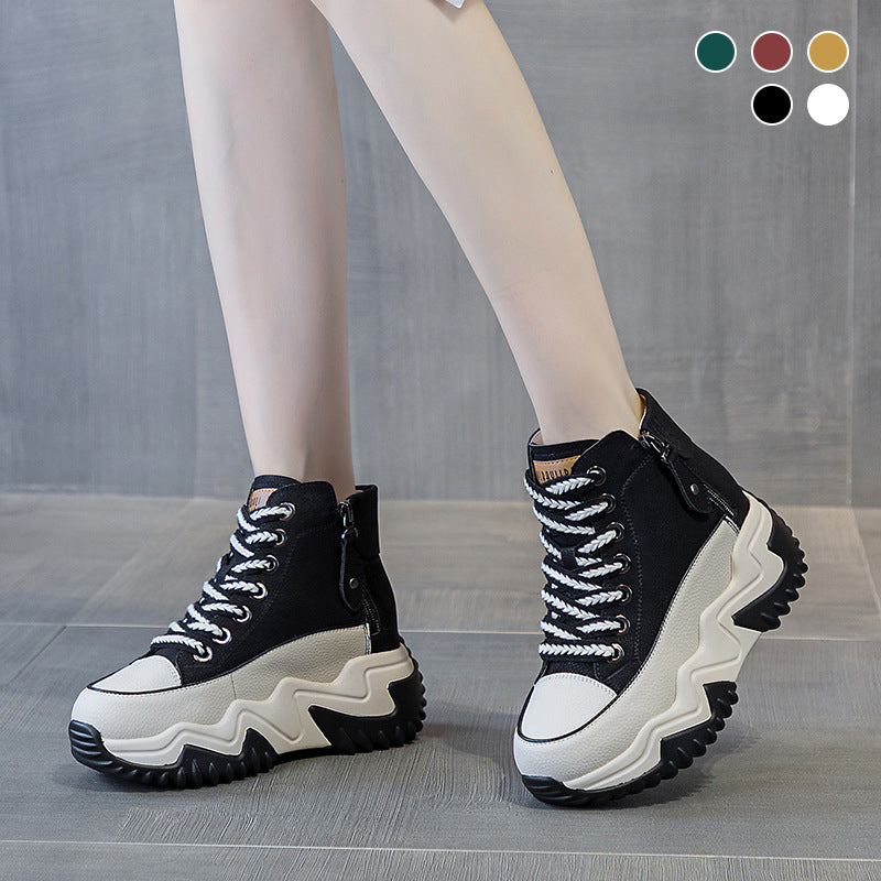 Women's Casual PU Leather Platform Shoes