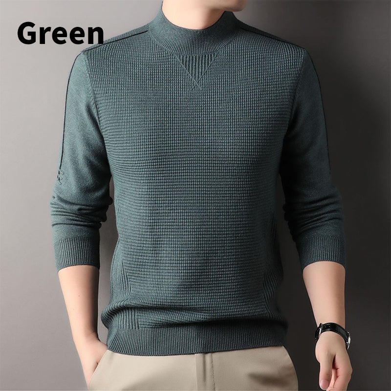 Men's Warm Mock Neck Soft Knit Sweater