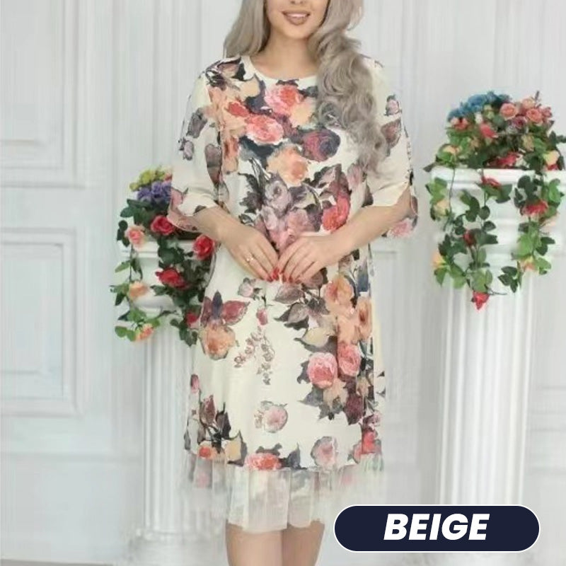 🌸Spring Specials🌸 Women's Elegant Rose Print Loose Dress