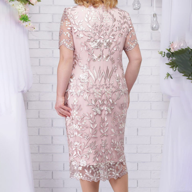 💖Limited Sale 50% OFF💖Plus Size Embroidered Cocktail Dress