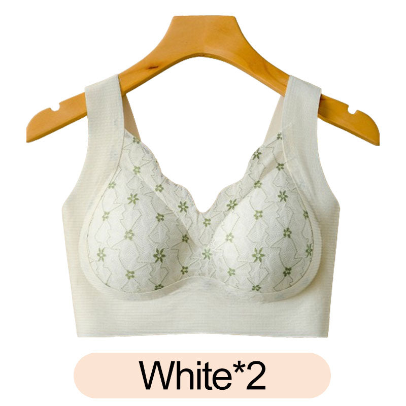 3D Lace Bra with Fixed Padding for Middle-Aged Women