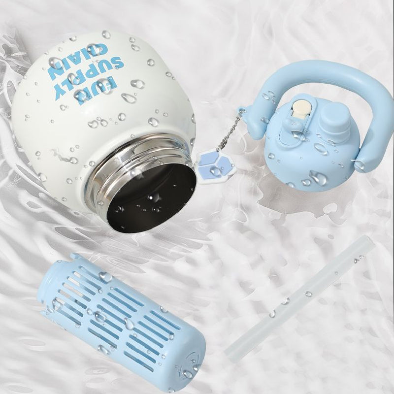 Cute Insulated Mug with Straws