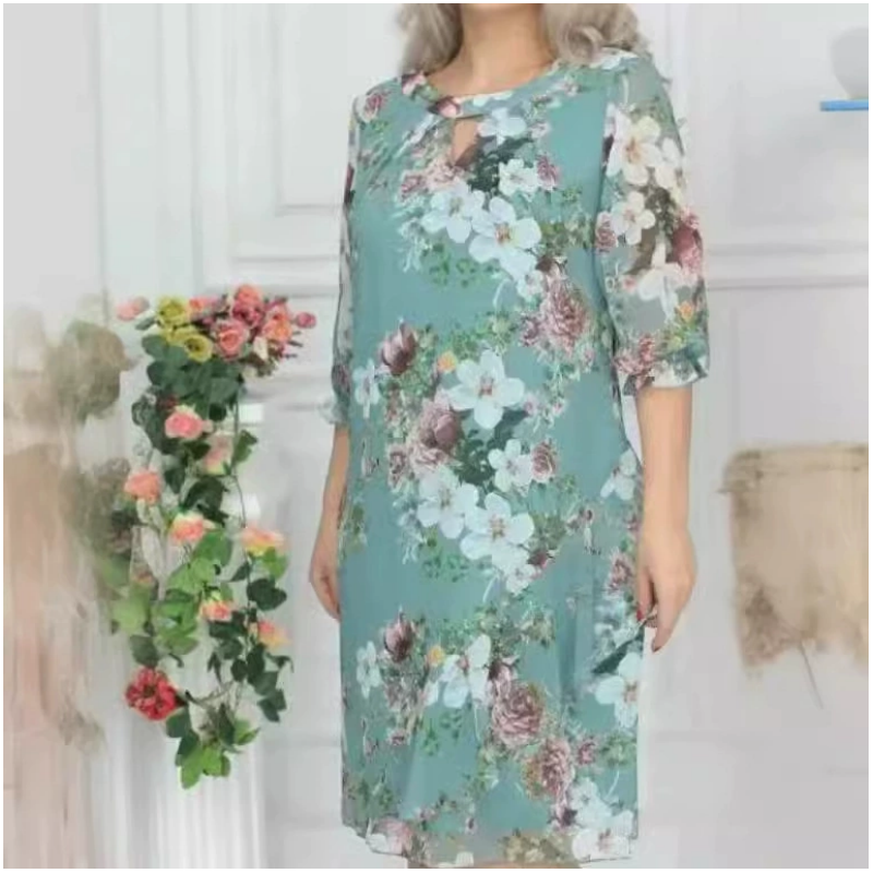 🔥Last Day Sale 49%💝Women's Floral Print Knee-Length Dress