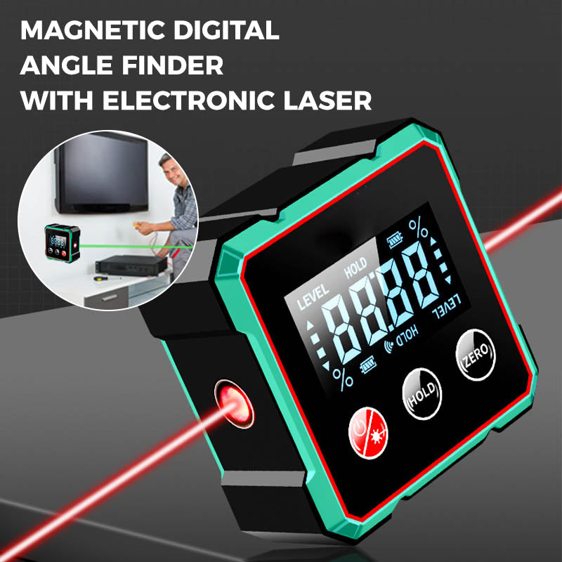 Magnetic Digital Angle Finder with Electronic Laser