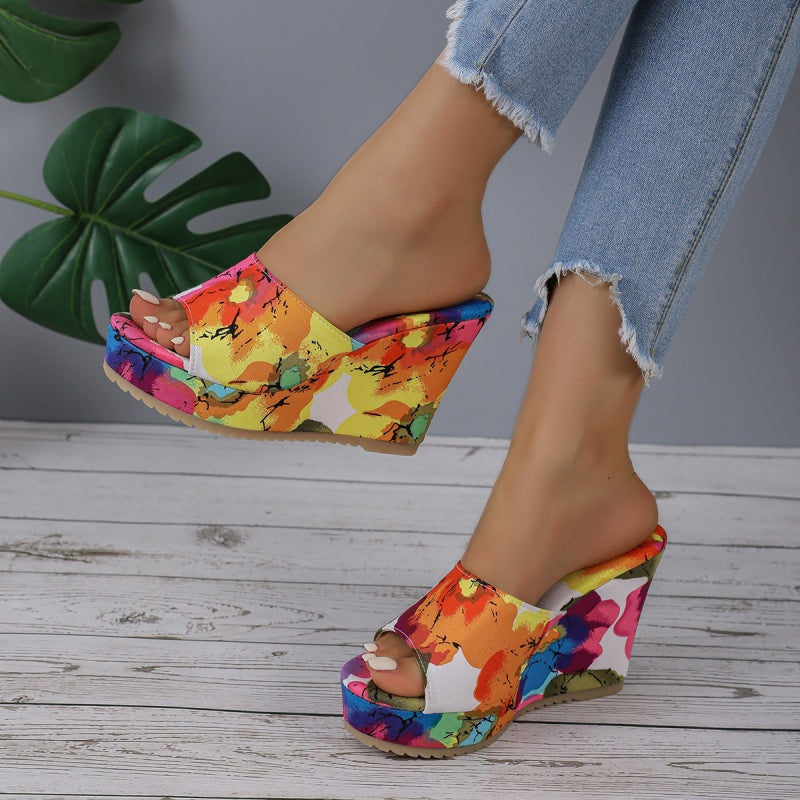 Fashion Casual Beach Platform Colorful Sandals