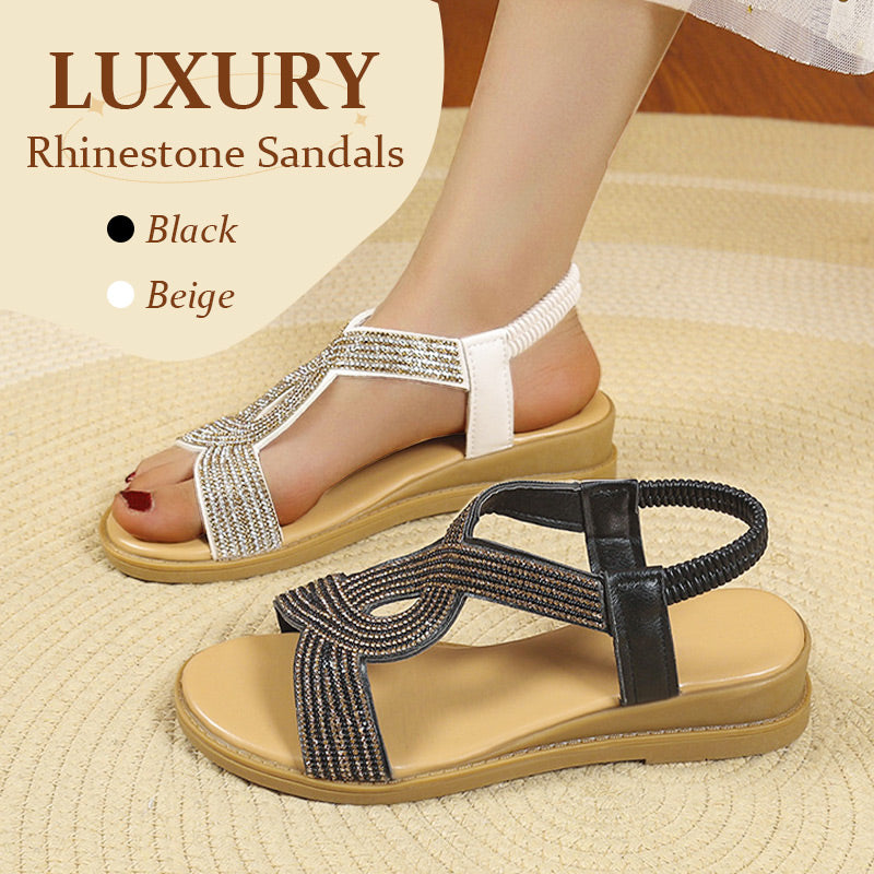 Luxury Rhinestone Sandals with Anti-skid Soft Sole