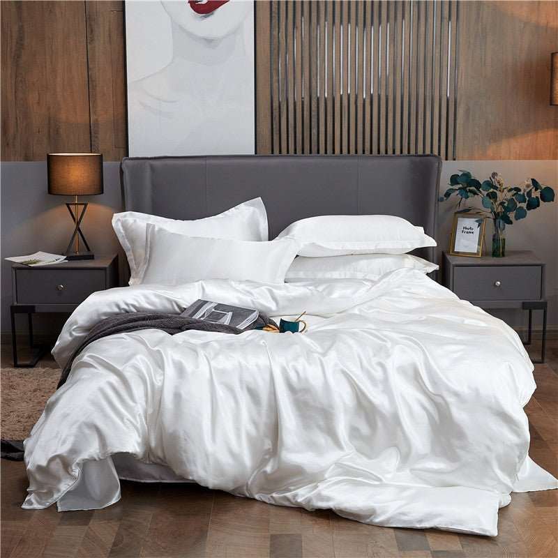 25 Momme Luxury Pure Mulberry Silk Bedding Set of 4 (1x Quilt Cover + 1x Bedsheet + 2x Pillowcases)